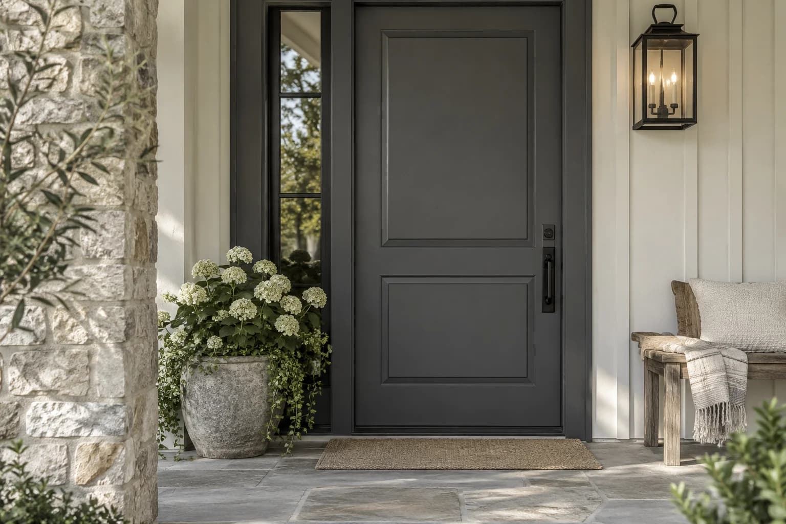 Front door featuring Cracked Pepper paint