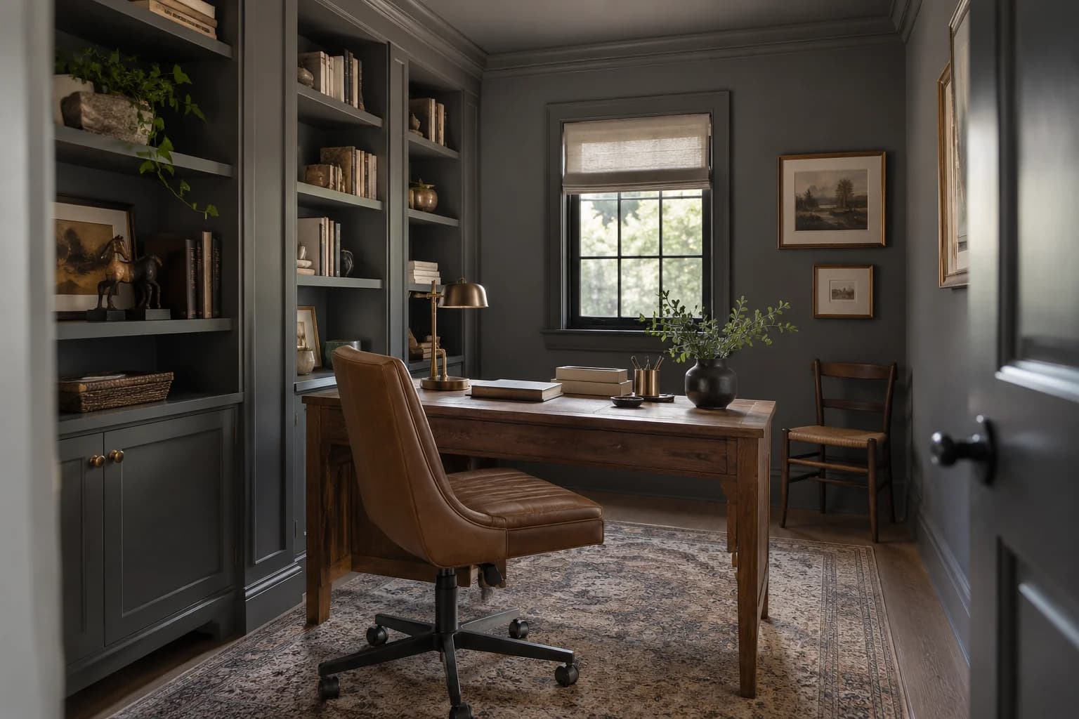 Home office featuring Cracked Pepper paint
