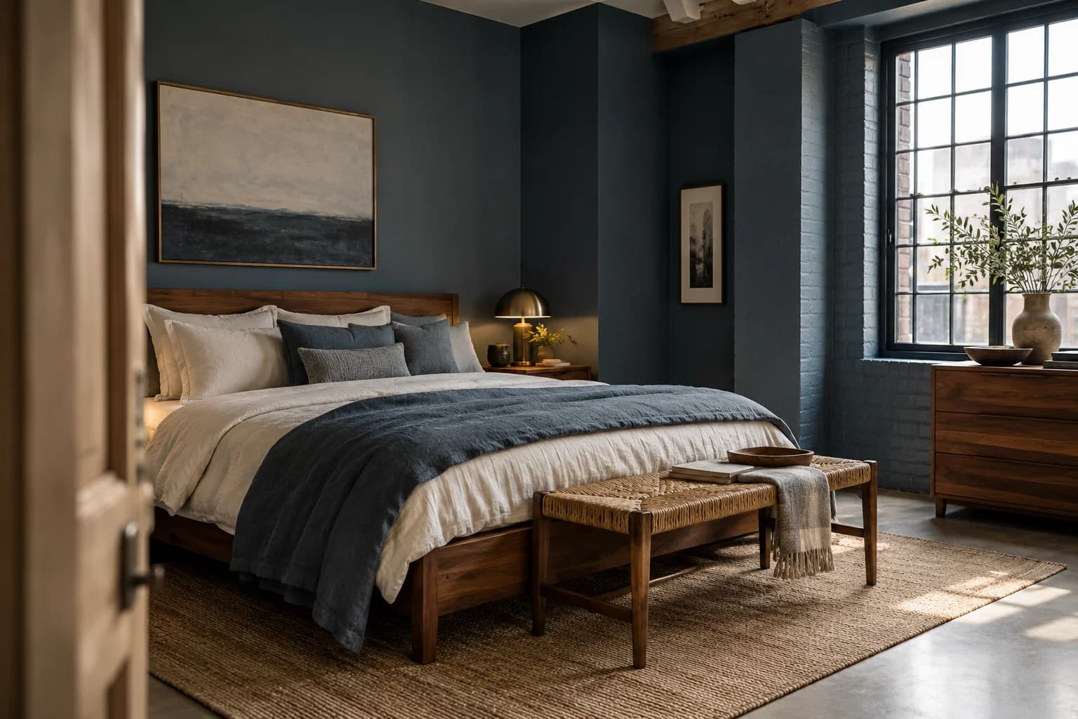 Bedroom featuring Midnight Blue paint