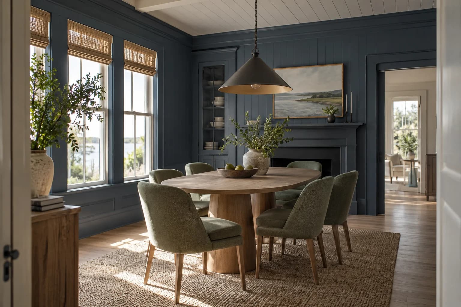 Dining room featuring Midnight Blue paint