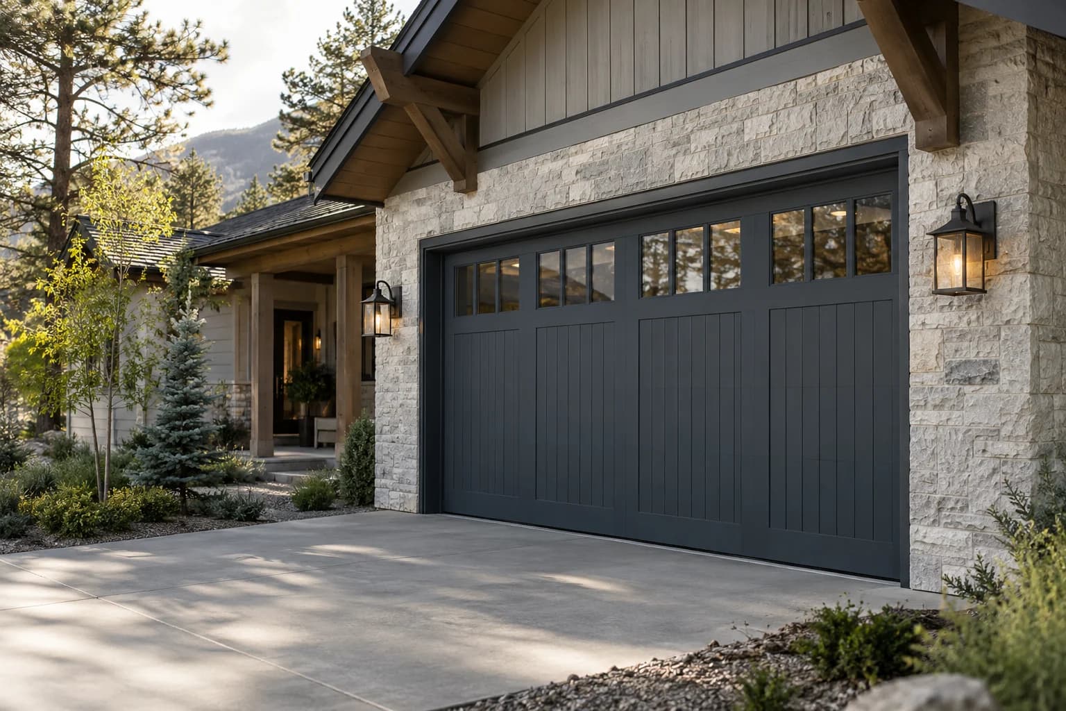 Garage door featuring Midnight Blue paint