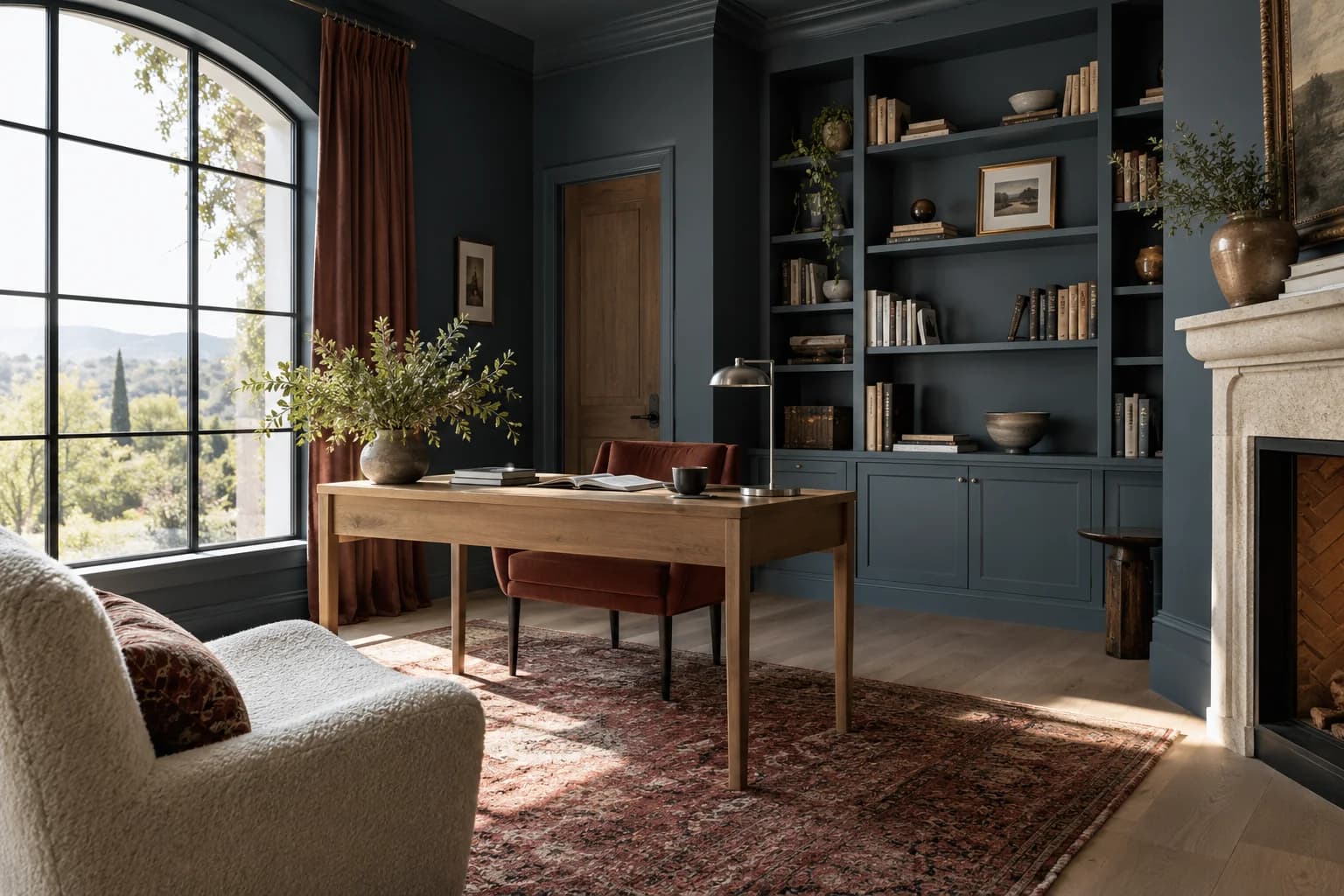 Home office featuring Midnight Blue paint