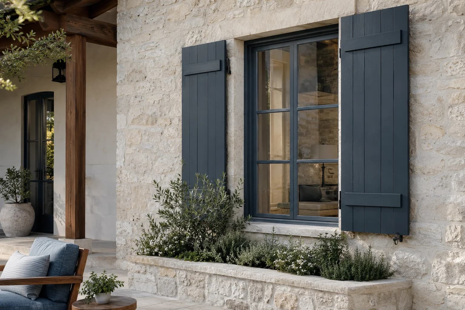 Shutters & trim featuring Midnight Blue paint