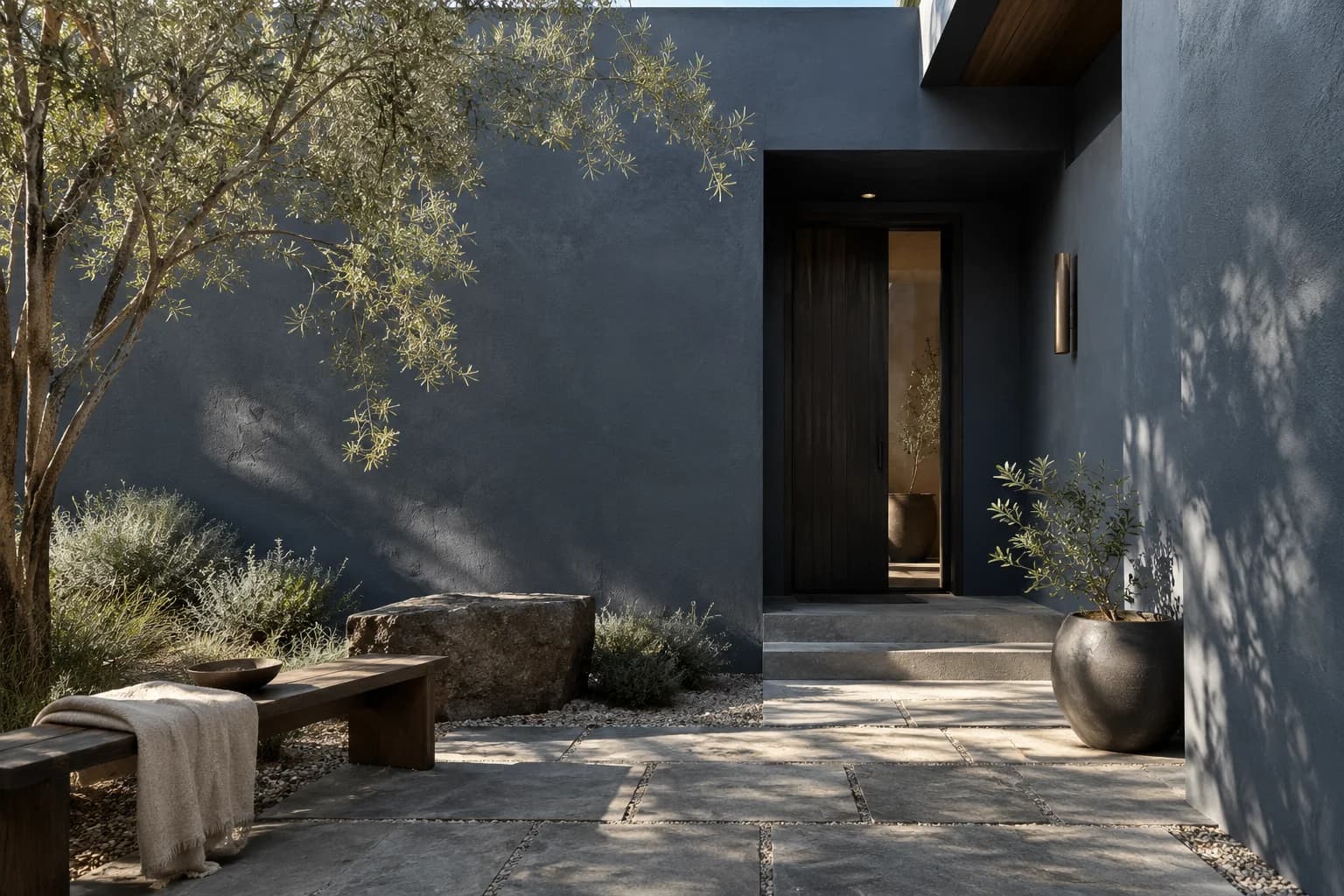Stucco featuring Midnight Blue paint
