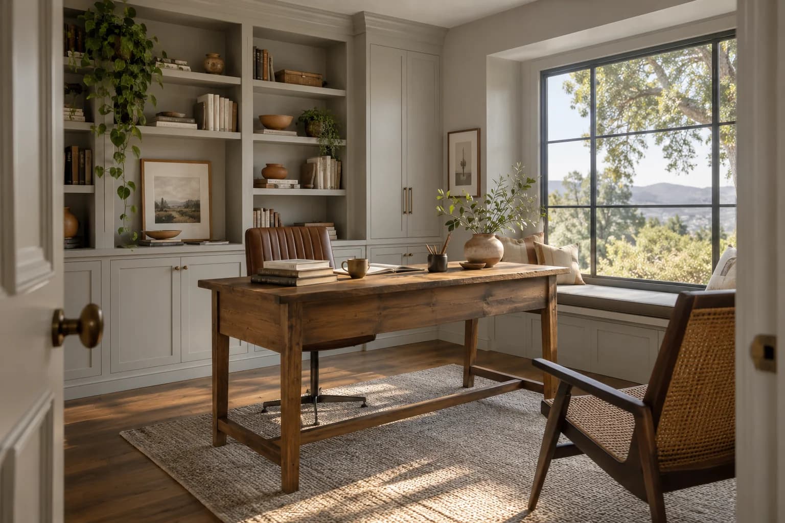 Home office featuring Natural Gray paint