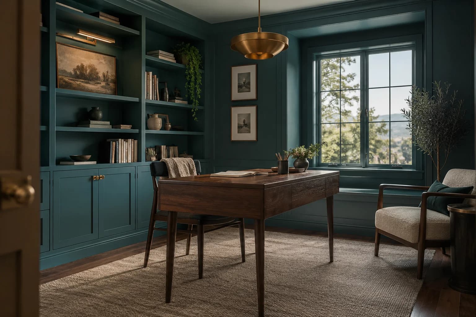 Home office featuring Ocean Abyss paint
