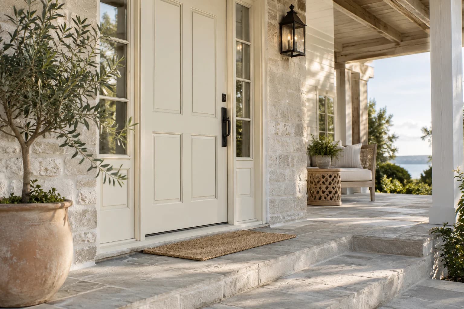Front door featuring Off White paint