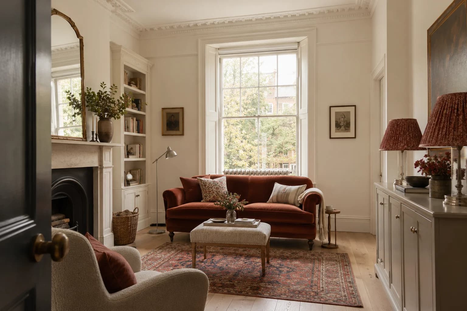 Off White walls in a classic townhouse sitting room