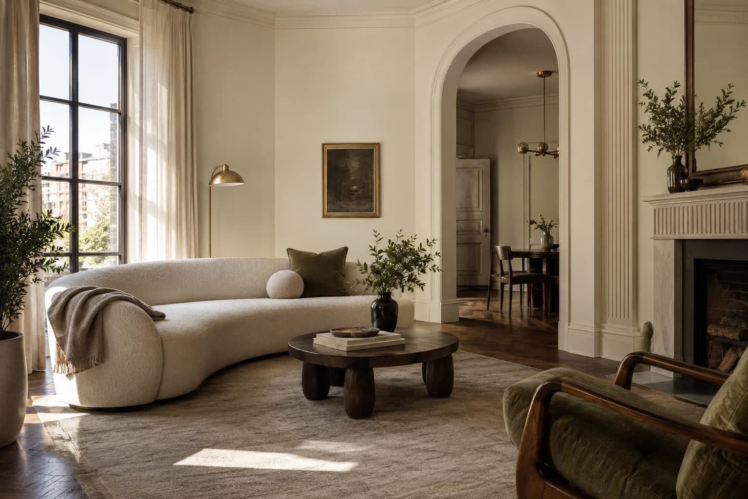Living room featuring Off White paint