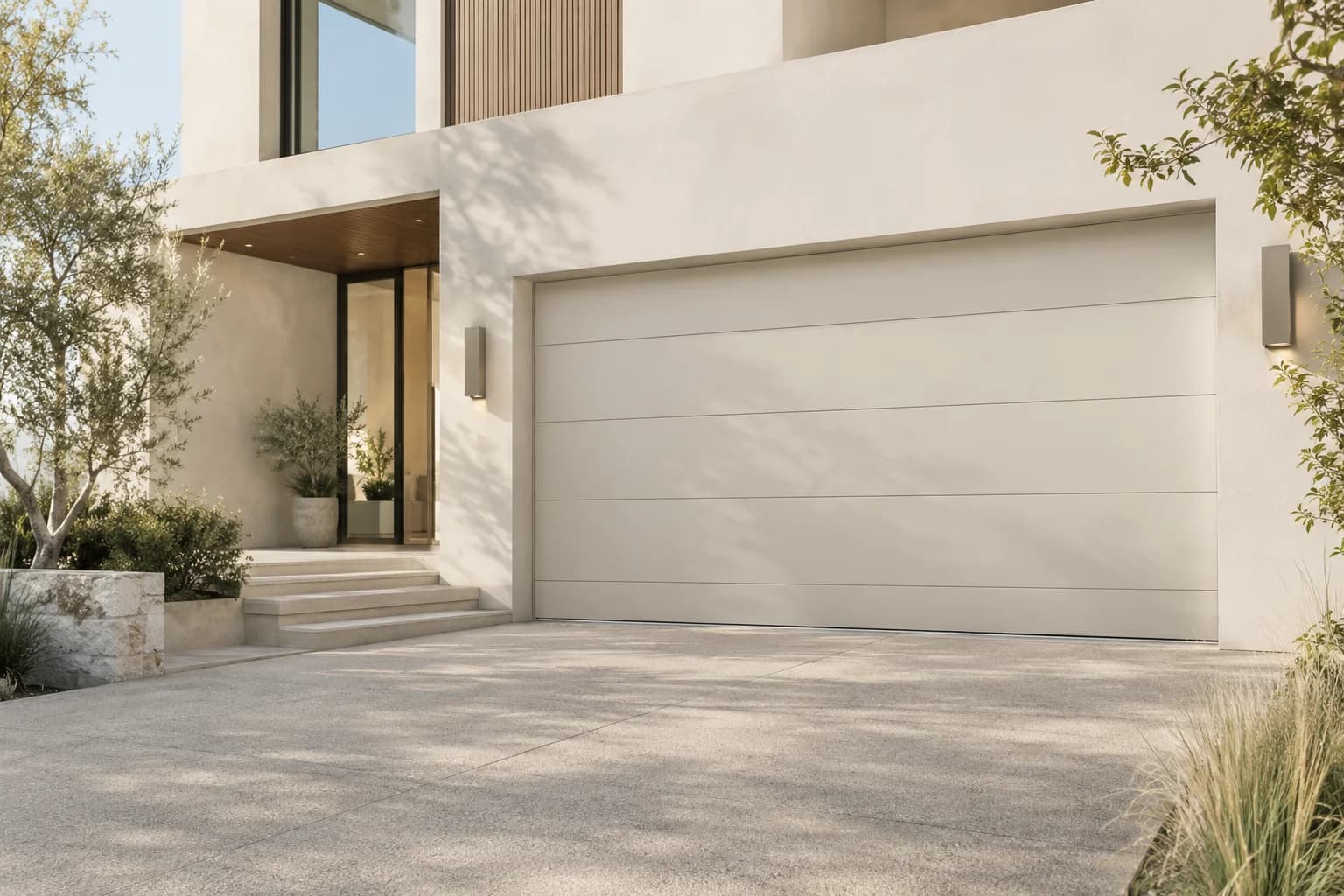 Garage door featuring Silver Drop paint