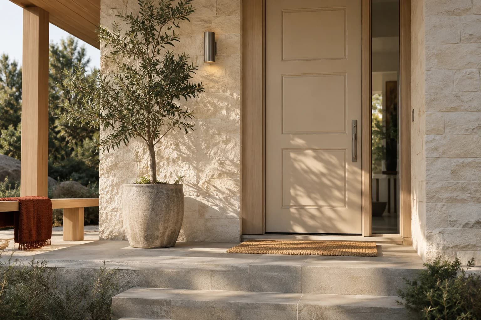 Front door featuring Spanish Sand paint