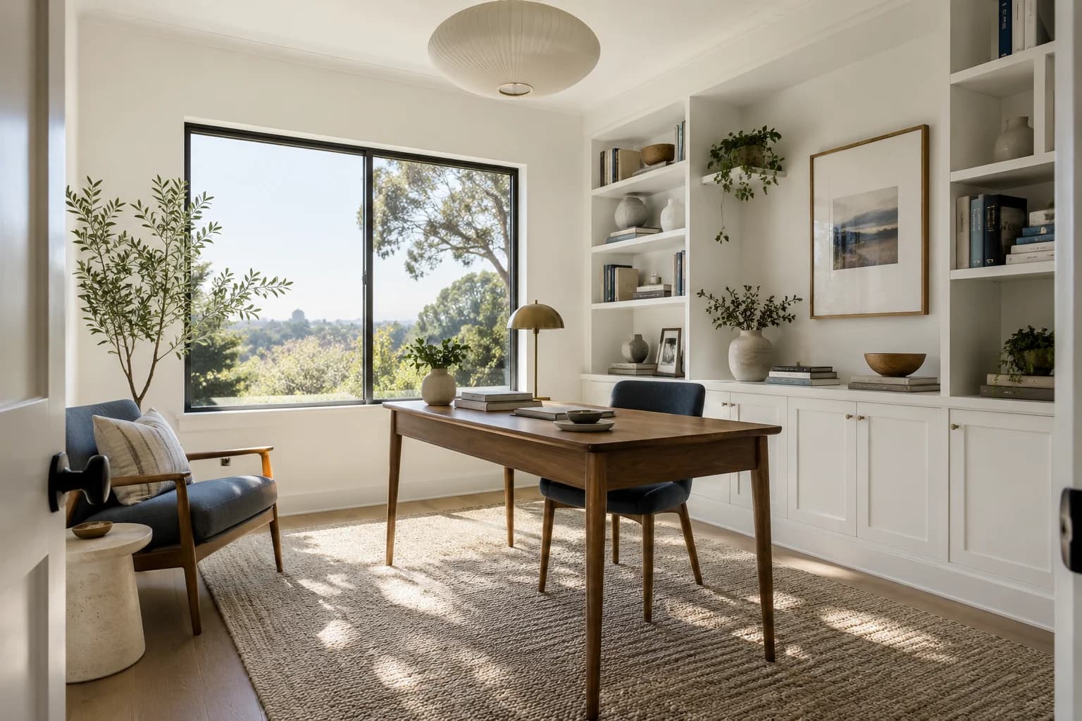 Home office featuring Ultra Pure White paint