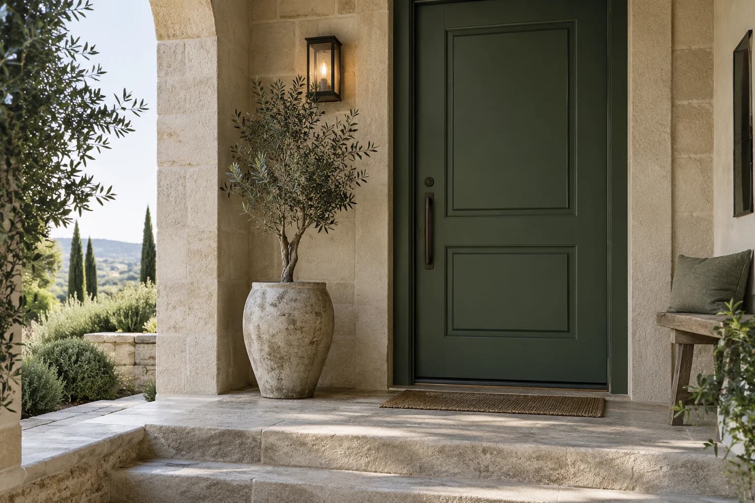 Front door featuring Vine Leaf paint