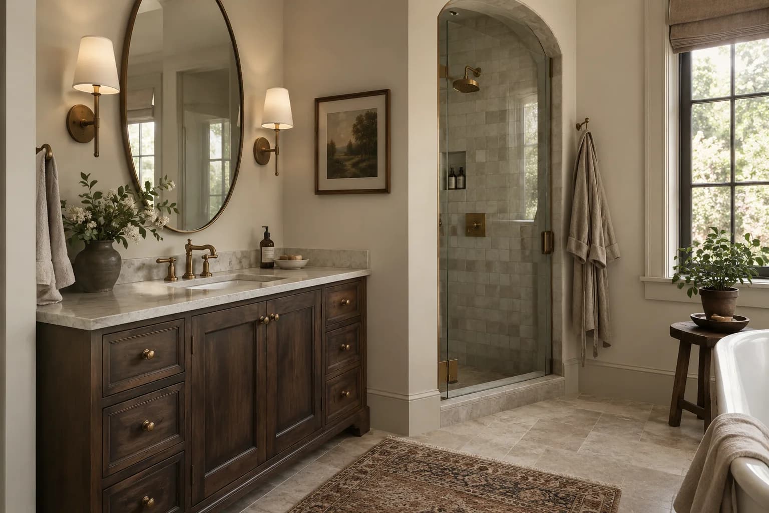 Bathroom featuring Wheat Bread paint