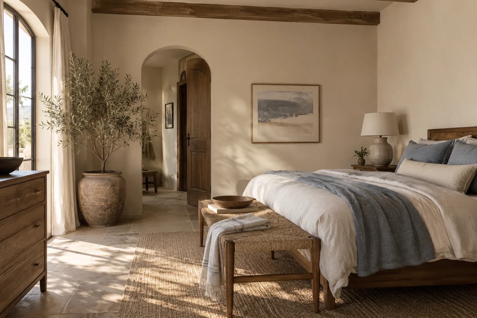 Bedroom featuring Wheat Bread paint