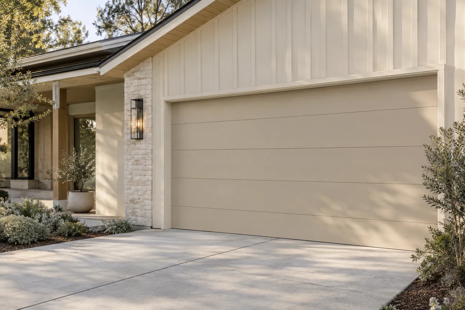 Garage door featuring Wheat Bread paint
