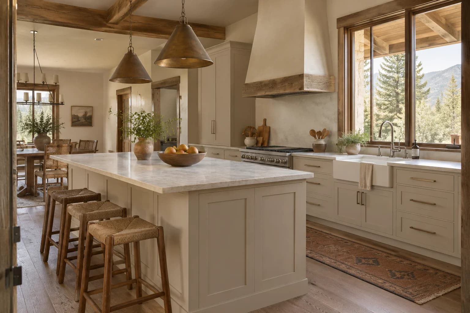 Kitchen cabinets featuring Wheat Bread paint