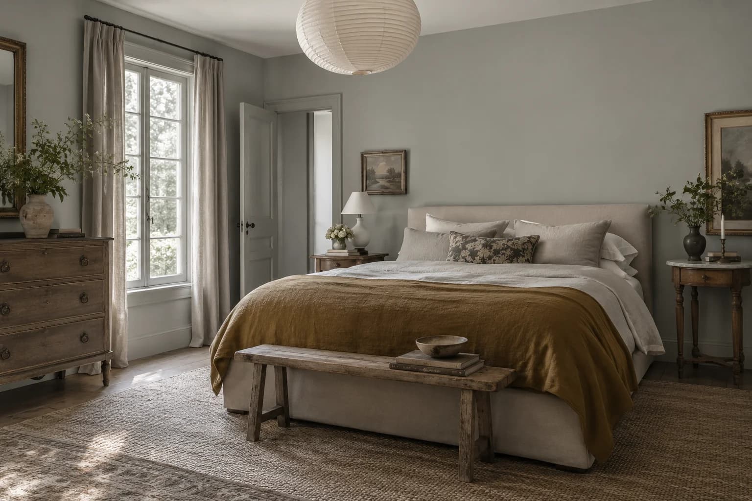 Bedroom featuring Coventry Gray paint