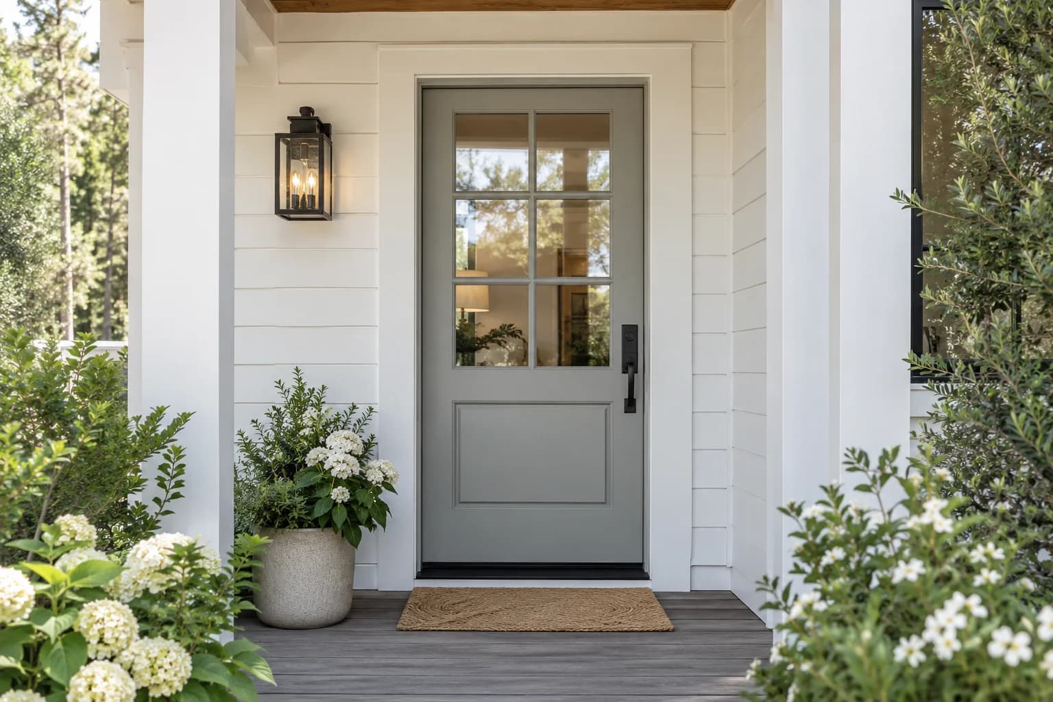Front door featuring Coventry Gray paint