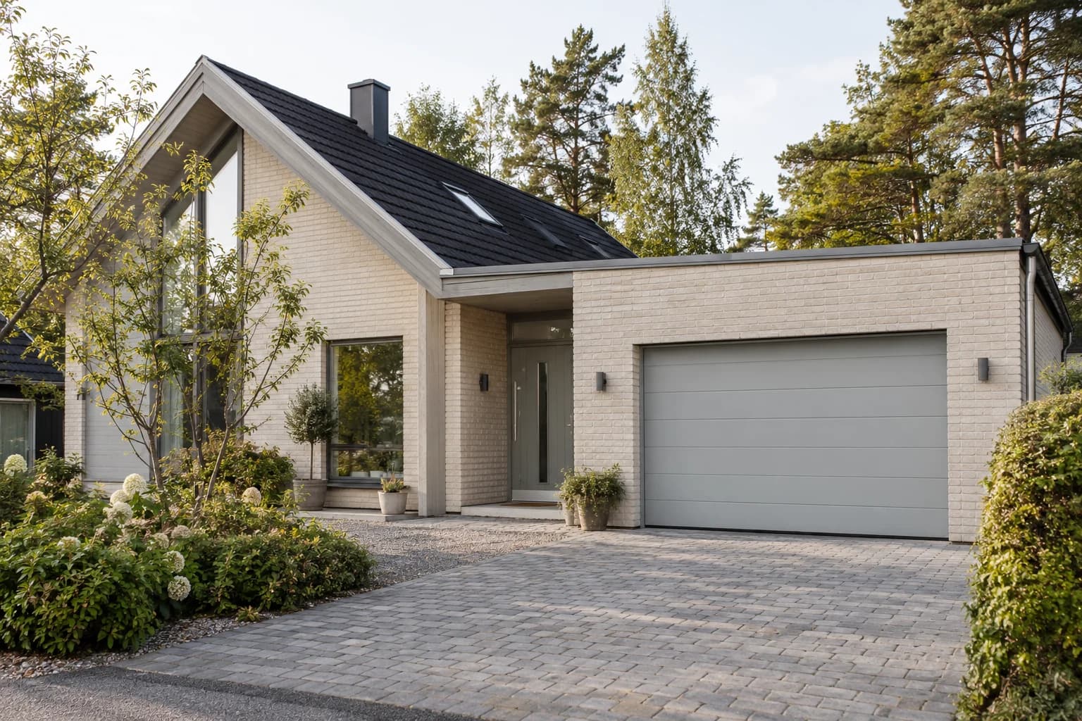 Garage door featuring Coventry Gray paint
