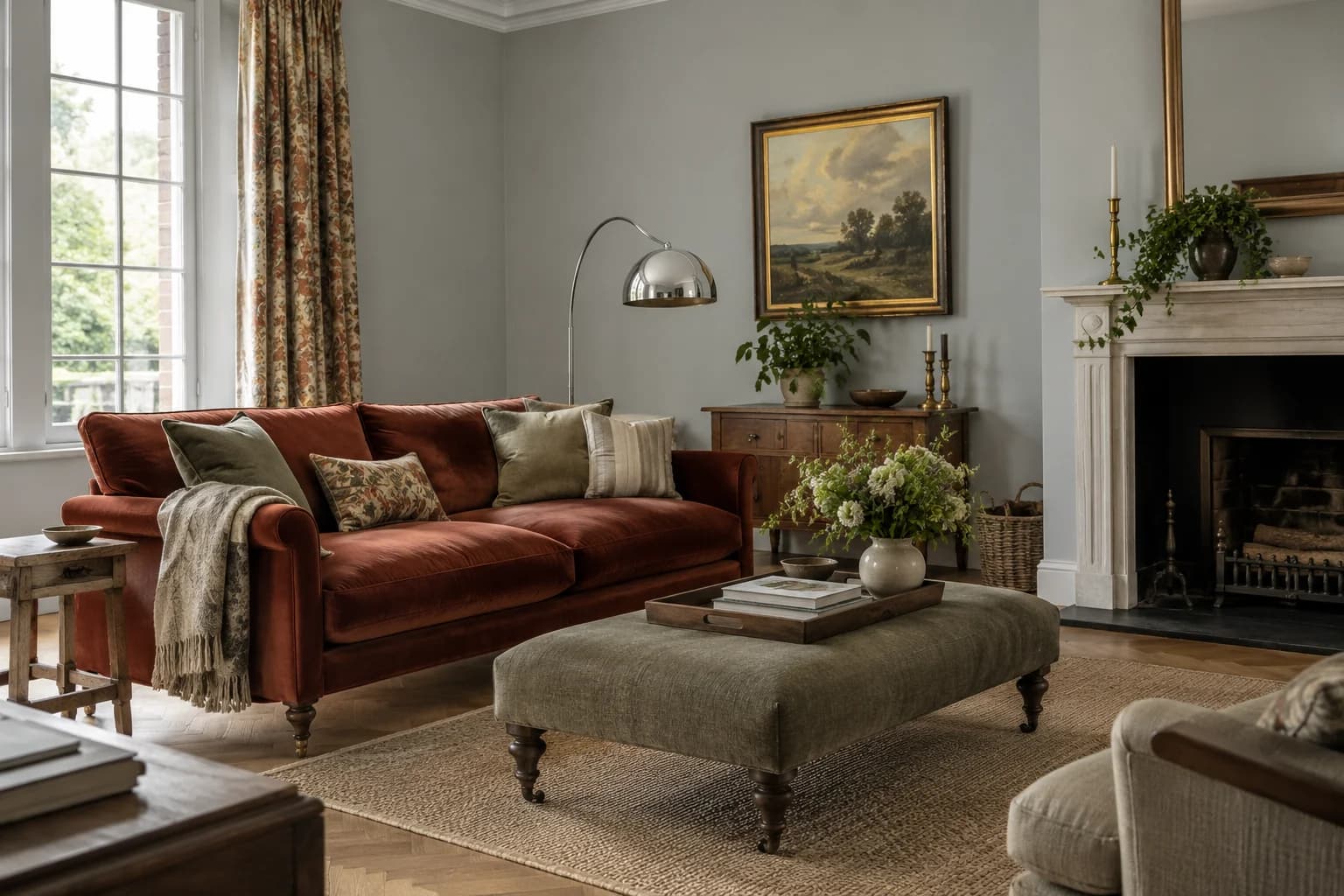 Living room featuring Coventry Gray paint