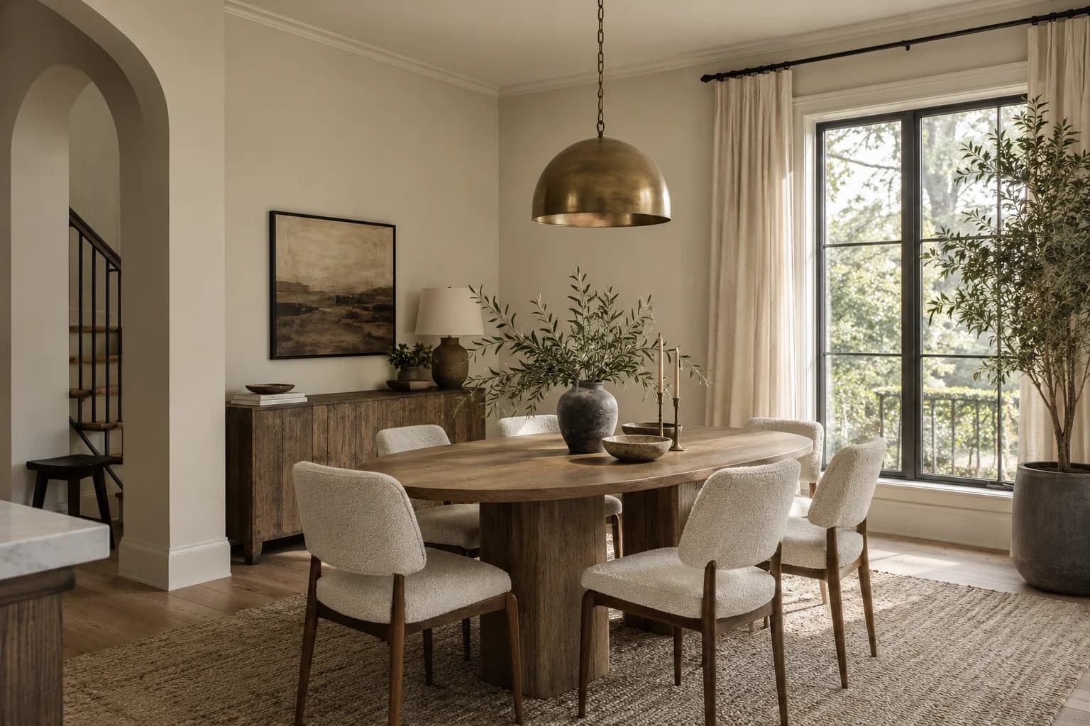 Dining room featuring Edgecomb Gray paint
