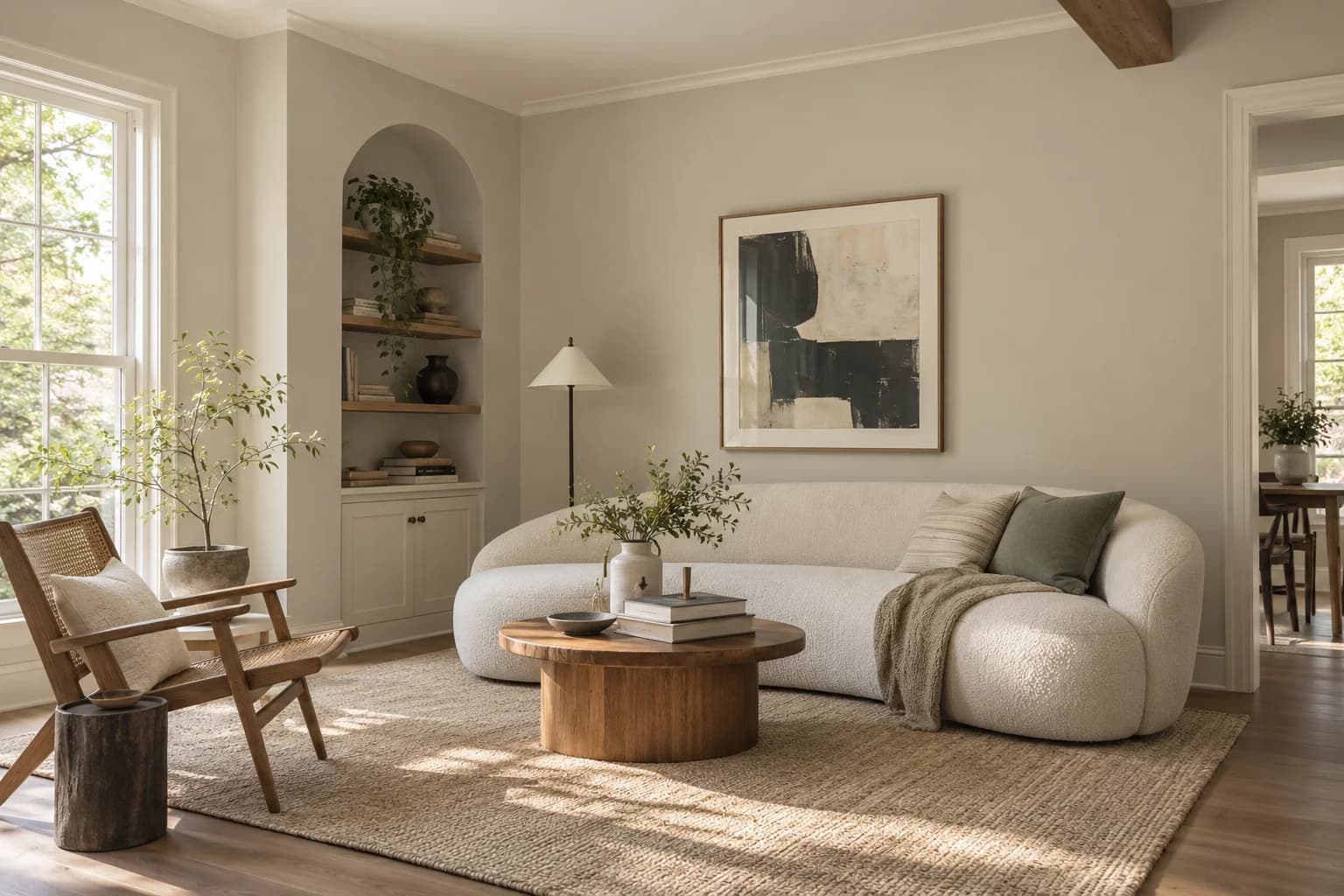 Living room featuring Edgecomb Gray paint