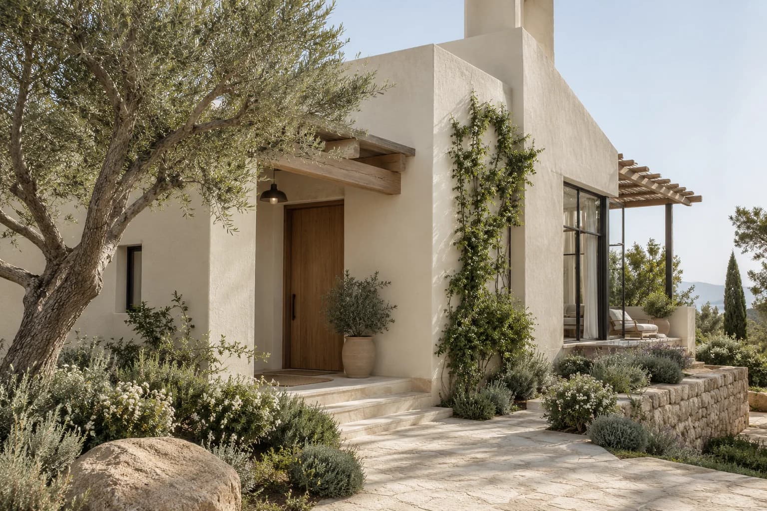 Stucco featuring Edgecomb Gray paint