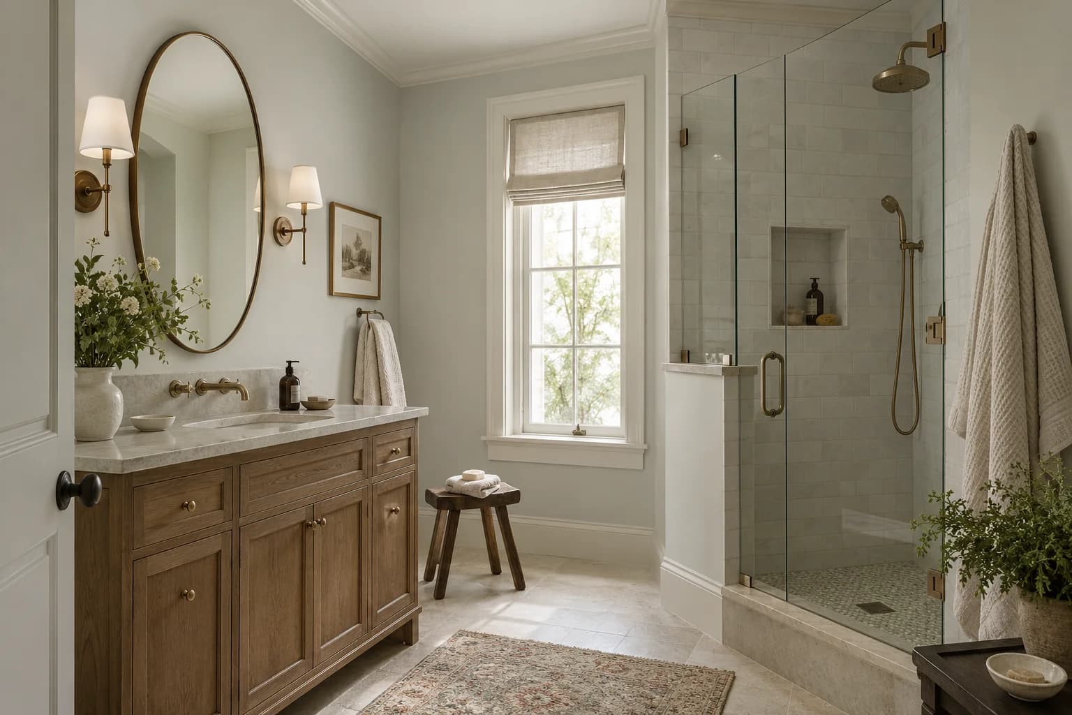 Bathroom featuring Gray Owl paint