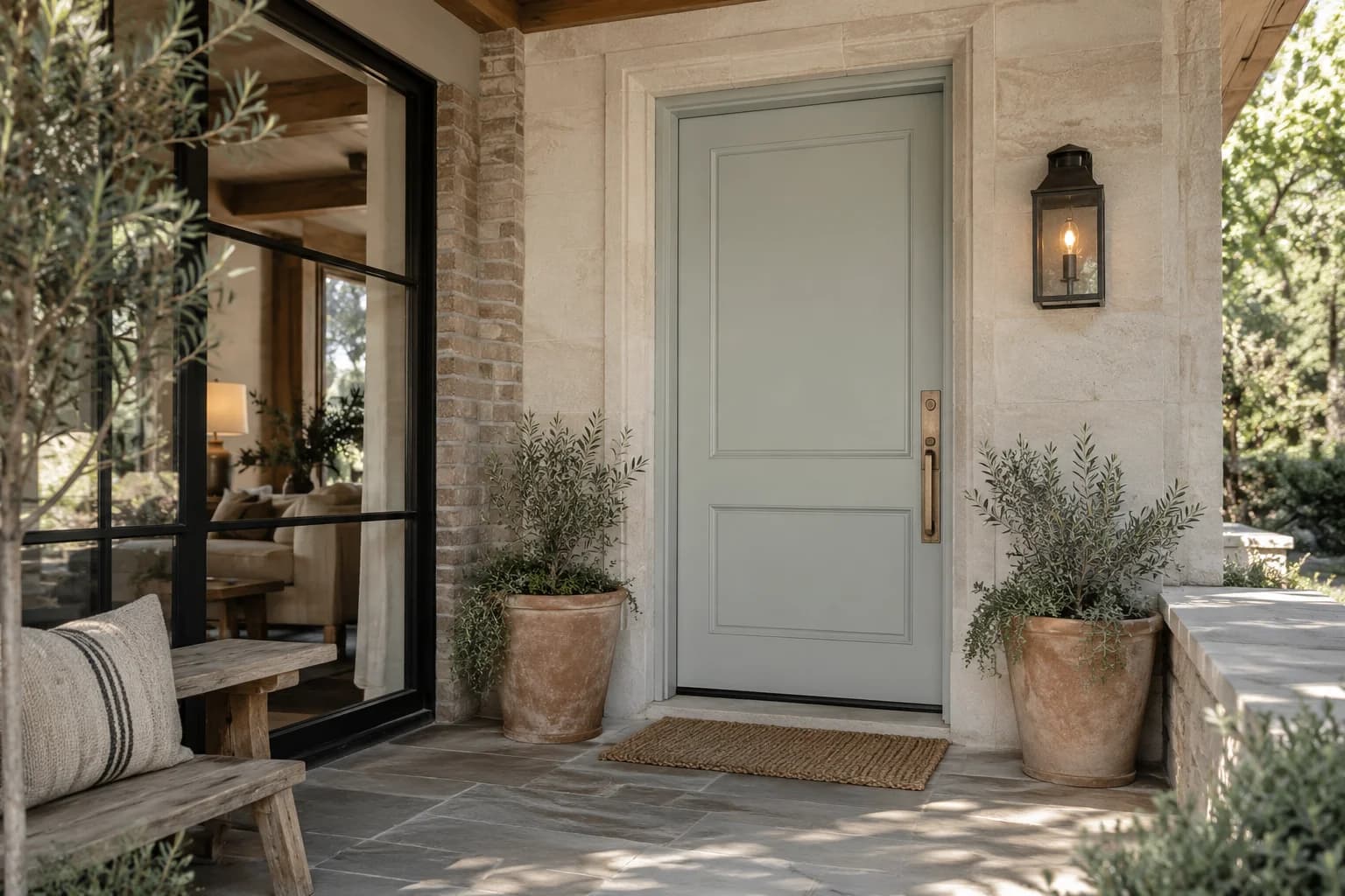 Front door featuring Gray Owl paint