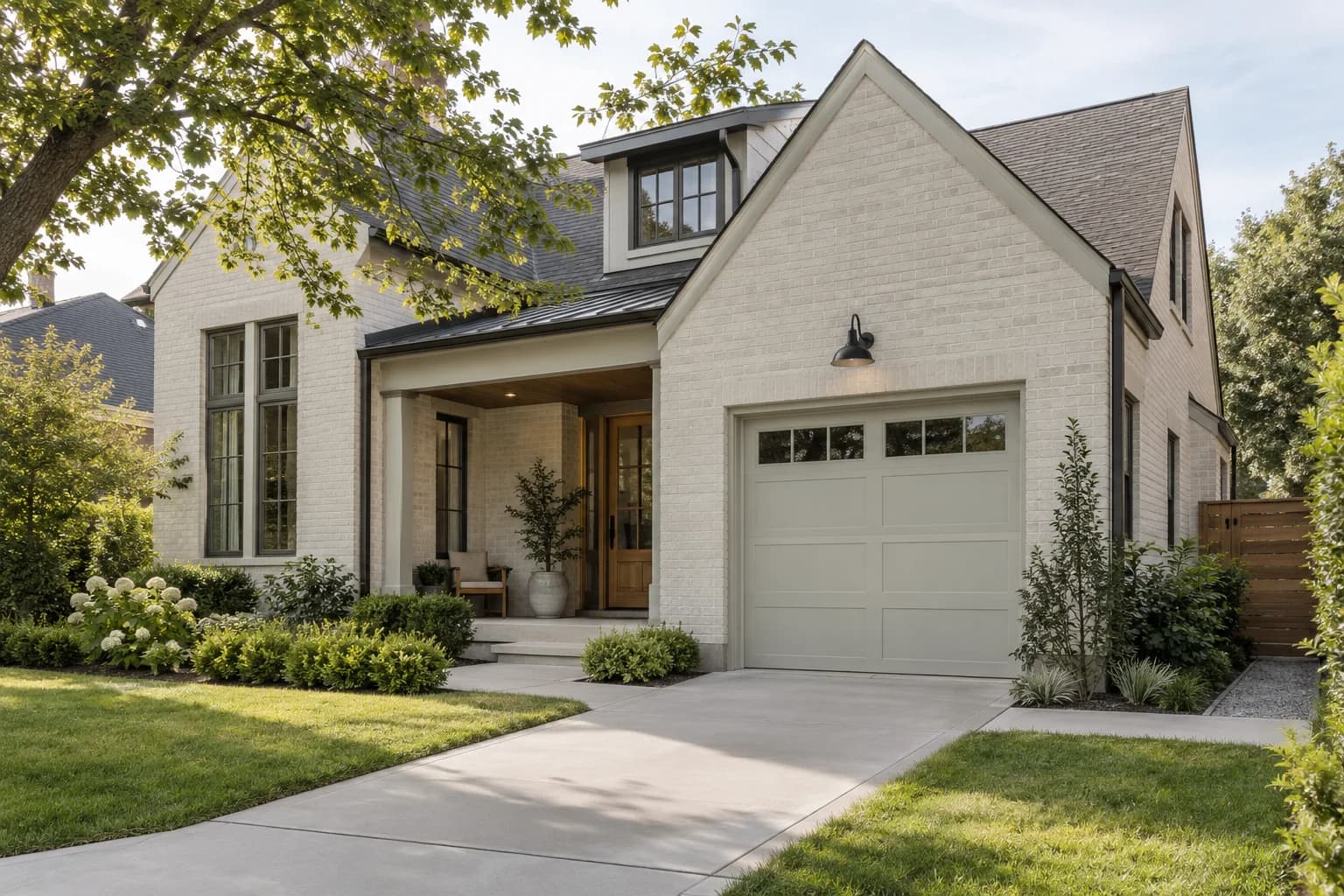 Garage door featuring Gray Owl paint