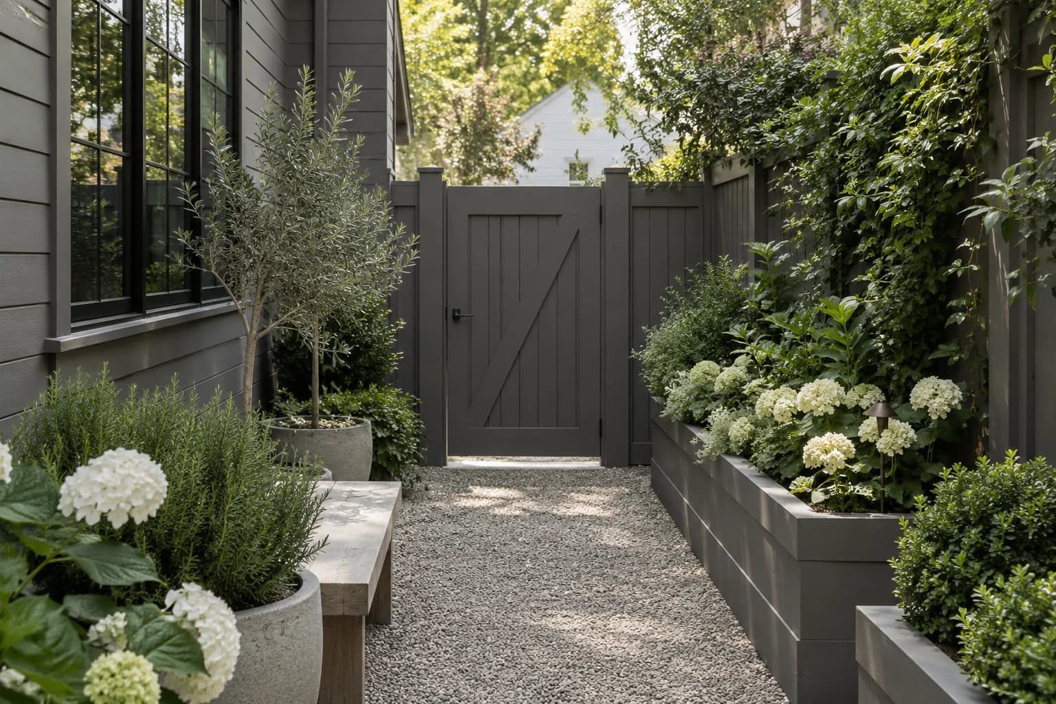 Fences & garden structures featuring Kendall Charcoal paint