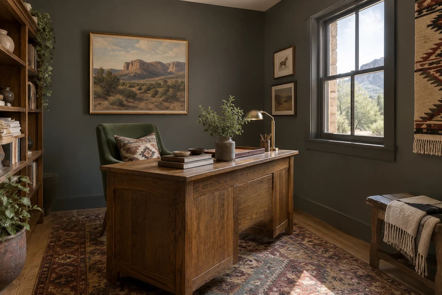 Home office featuring Kendall Charcoal paint