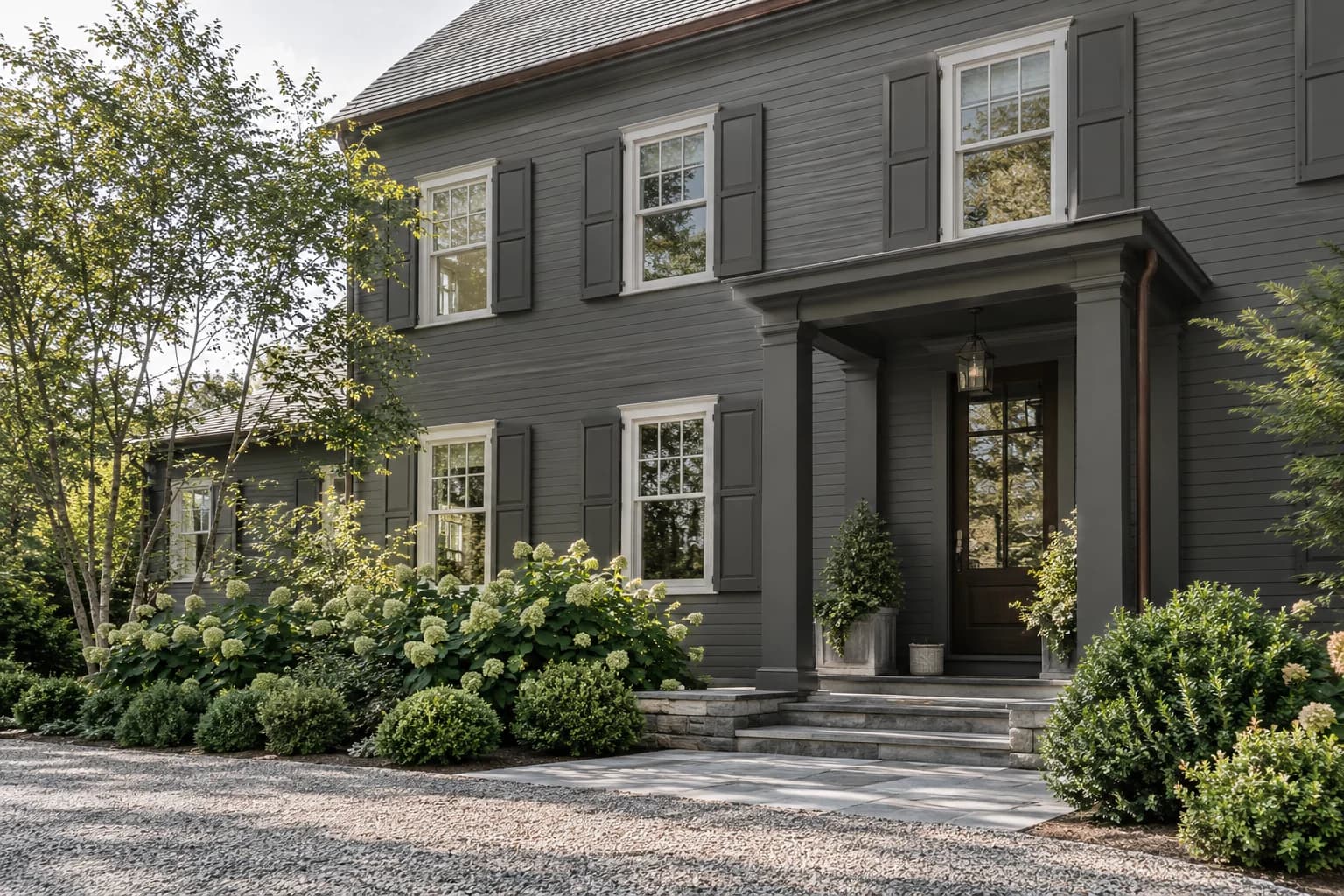 Shutters & trim featuring Kendall Charcoal paint
