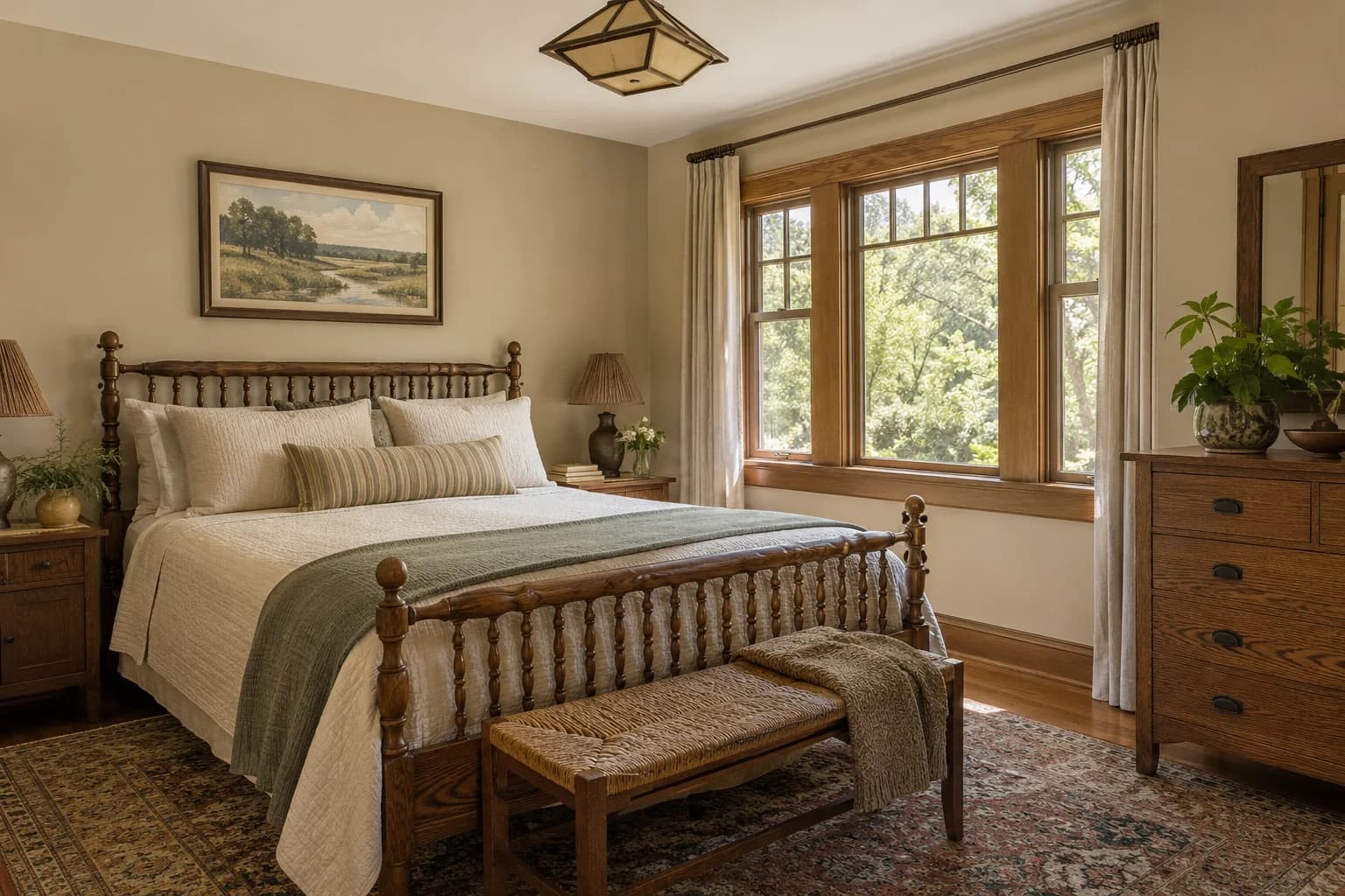 Bedroom featuring Manchester Tan paint