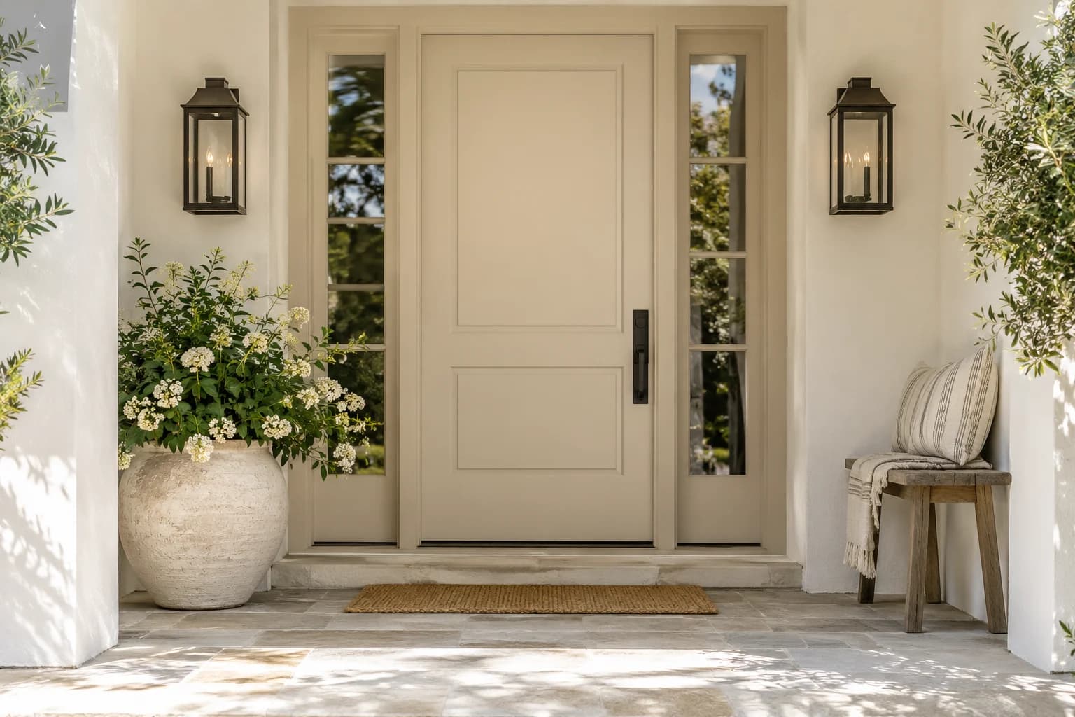 Front door featuring Manchester Tan paint