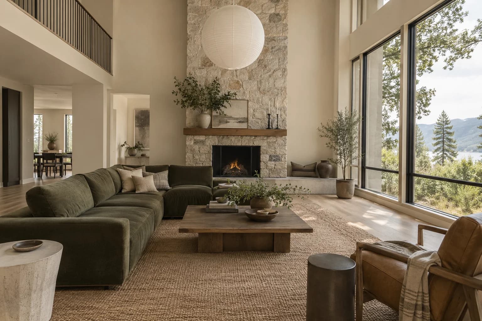 Manchester Tan walls in a Nordic contemporary living room