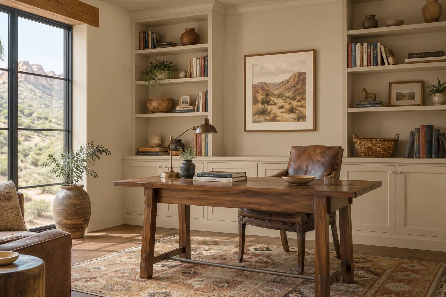 Home office featuring Manchester Tan paint
