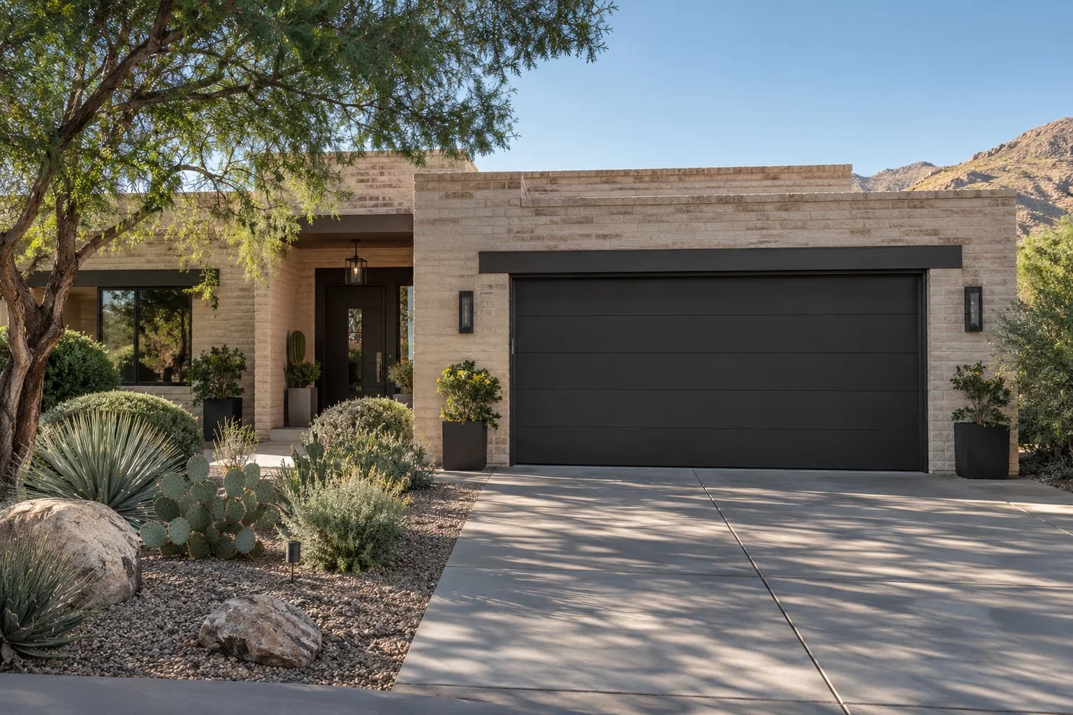 Garage door featuring Onyx paint