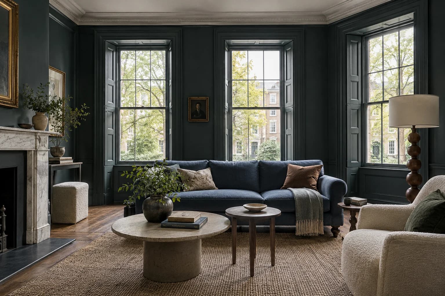 Salamander walls in a Georgian townhouse living room