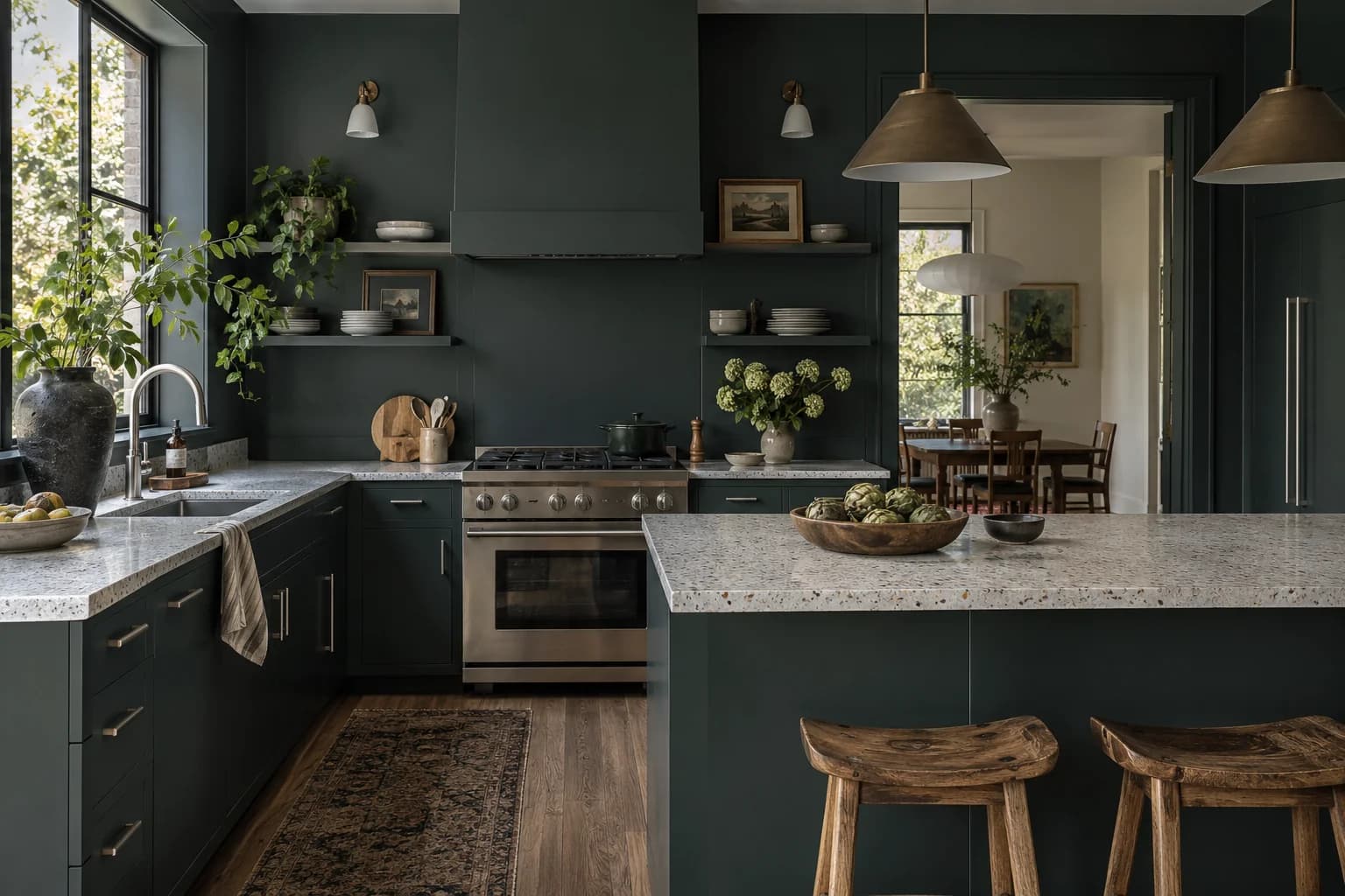 Kitchen cabinets featuring Salamander paint