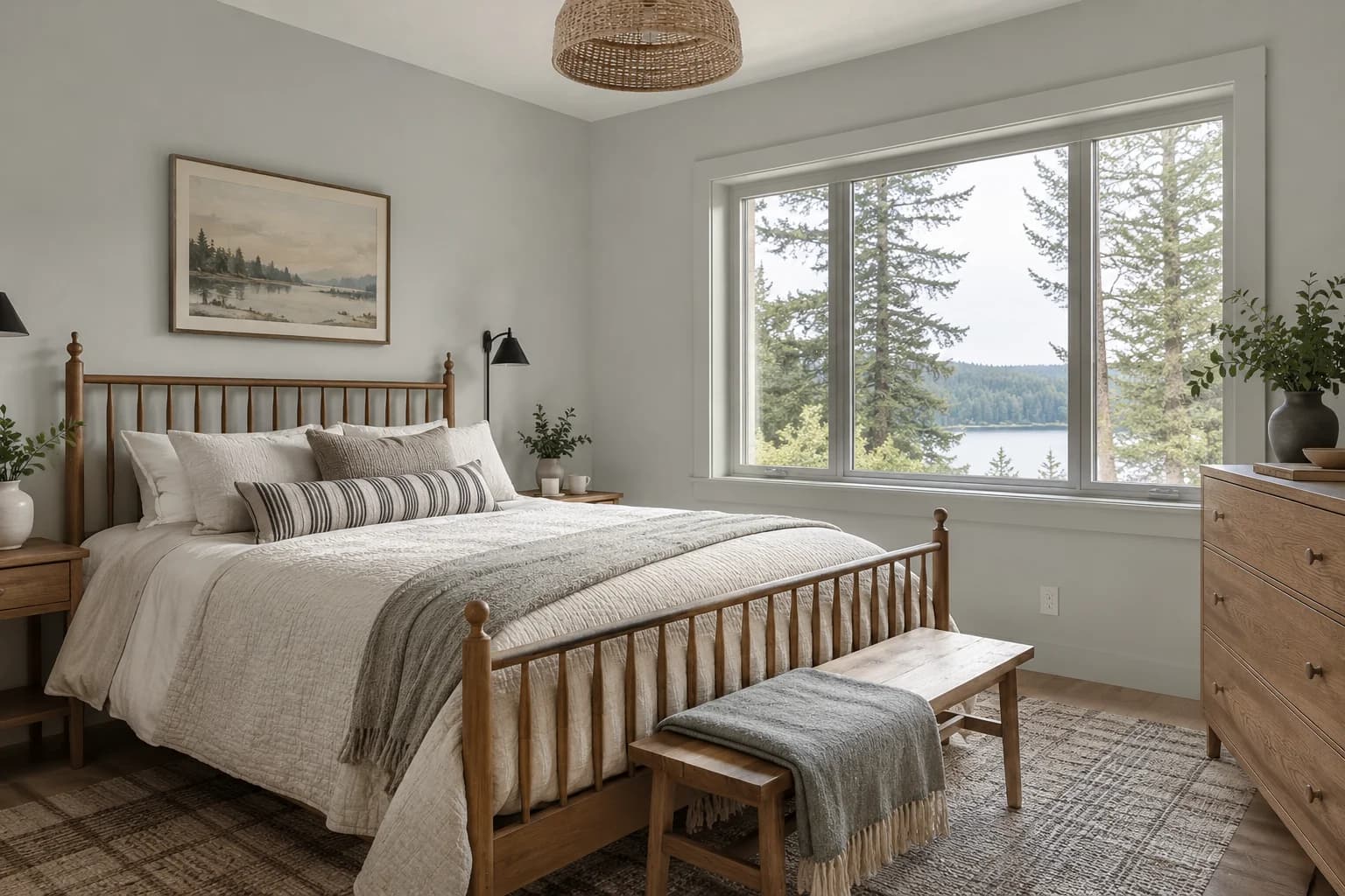 Bedroom featuring Stonington Gray paint