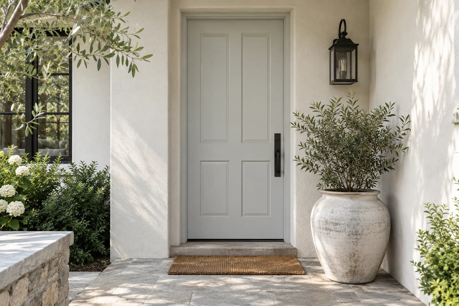 Front door featuring Stonington Gray paint