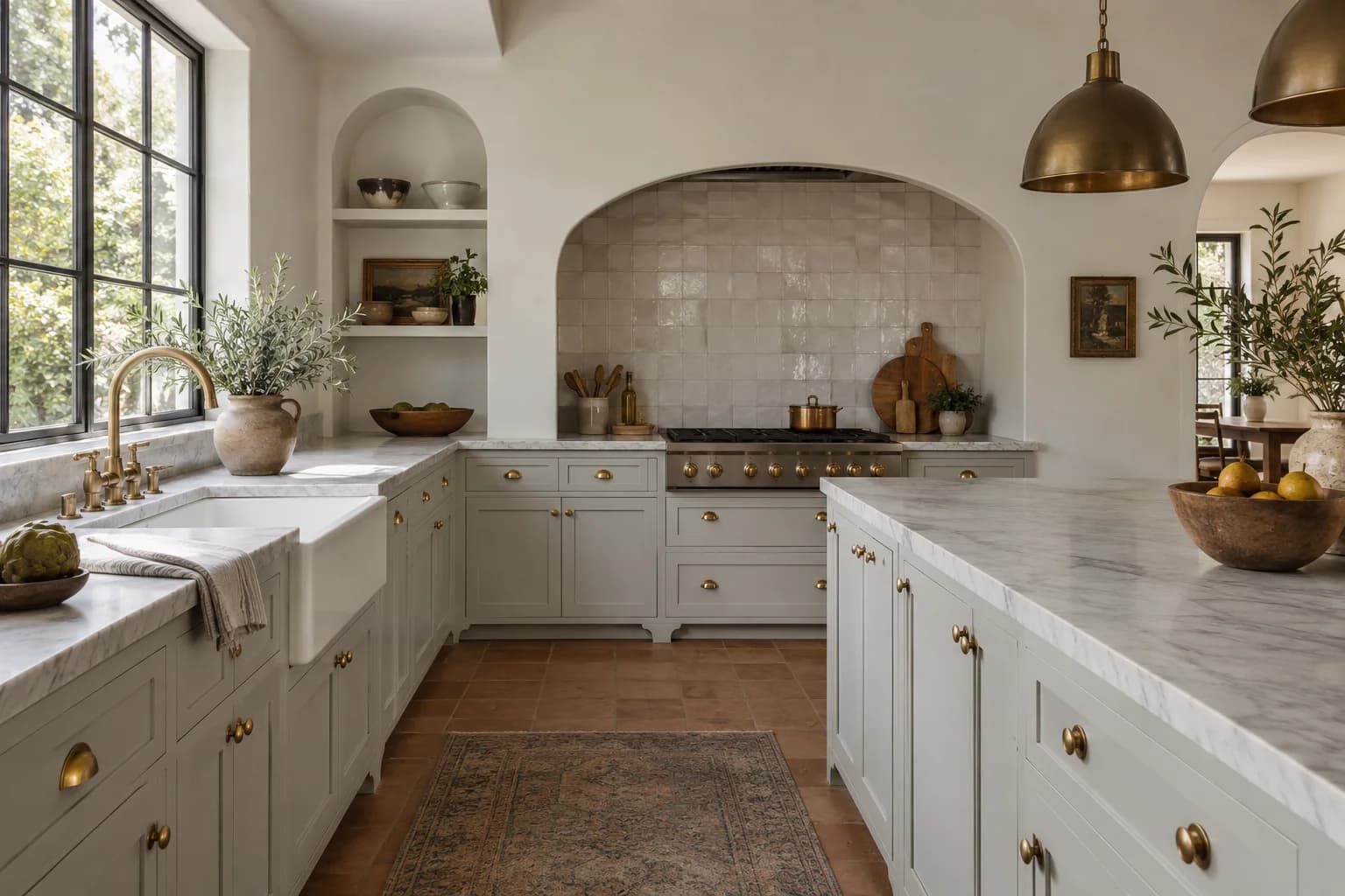 Kitchen cabinets featuring Stonington Gray paint