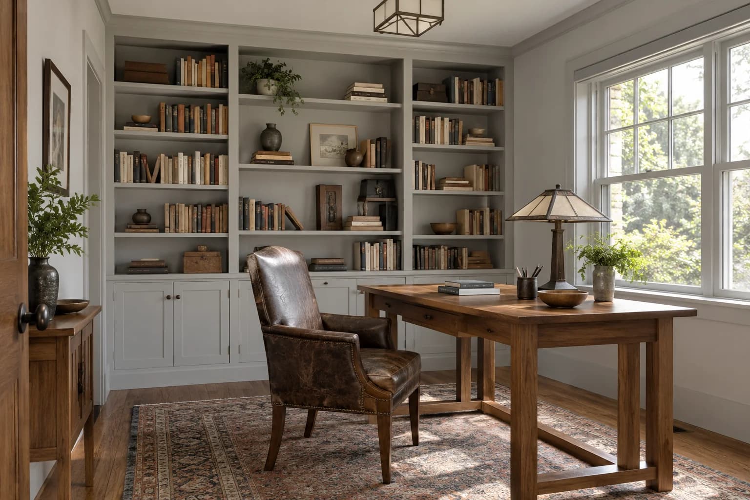 Home office featuring Stonington Gray paint