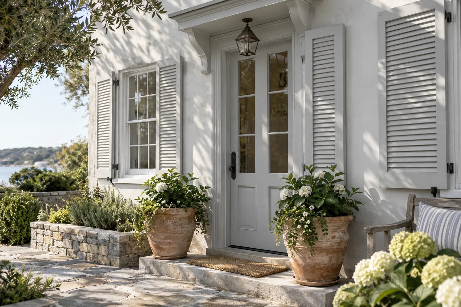 Shutters & trim featuring Stonington Gray paint
