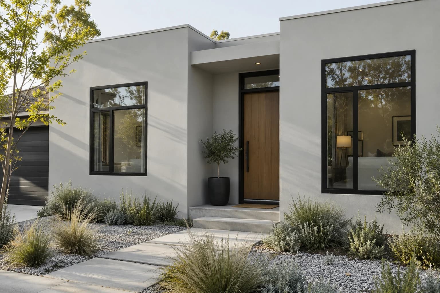 Stucco featuring Stonington Gray paint