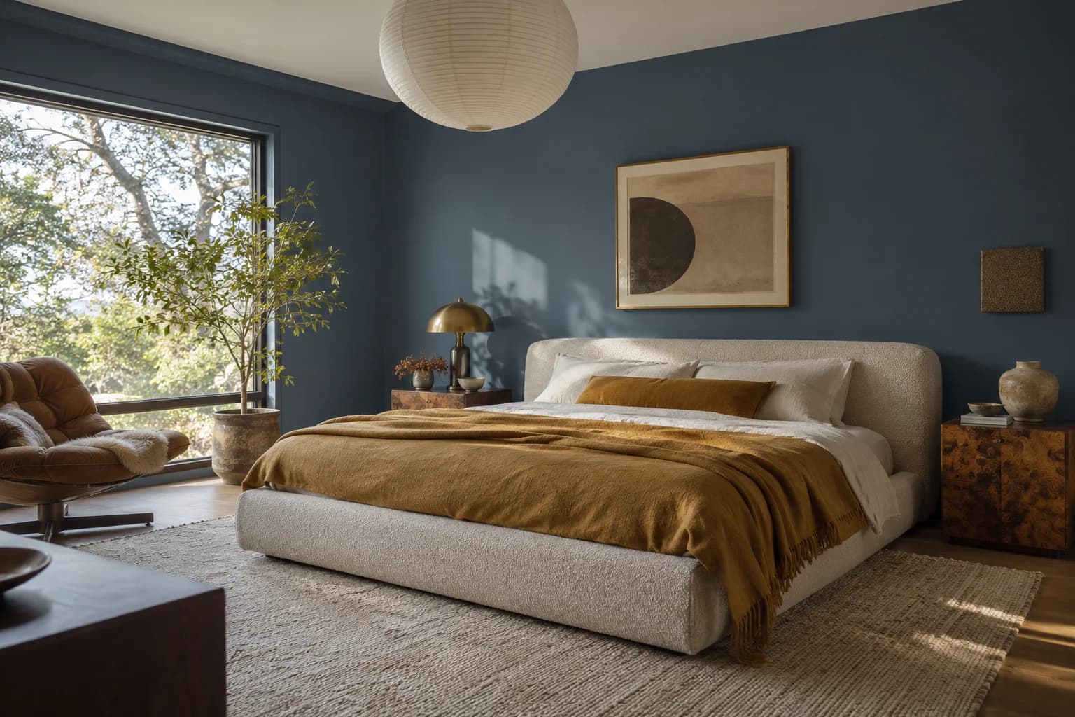 Bedroom featuring Van Deusen Blue paint