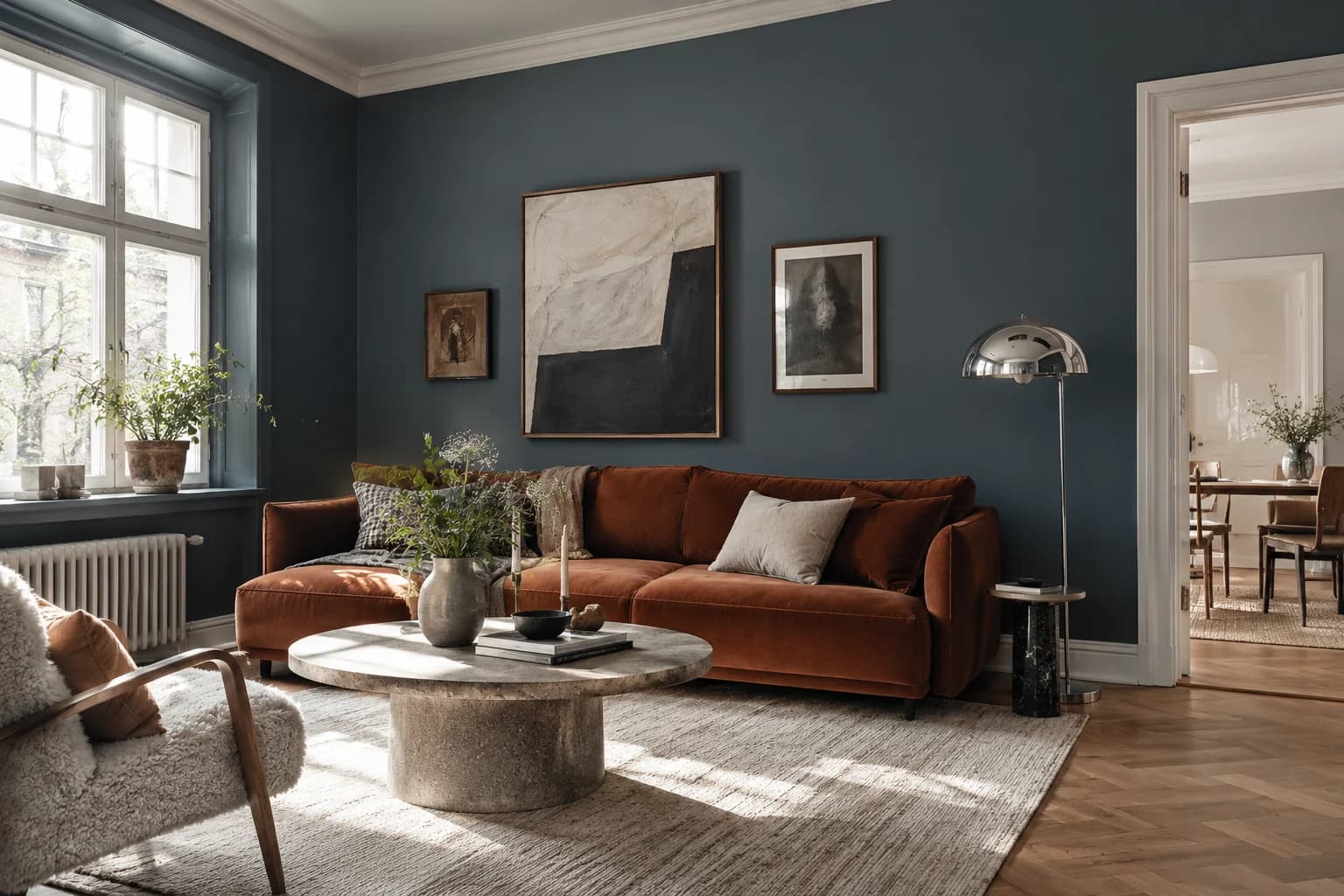 Living room featuring Van Deusen Blue paint