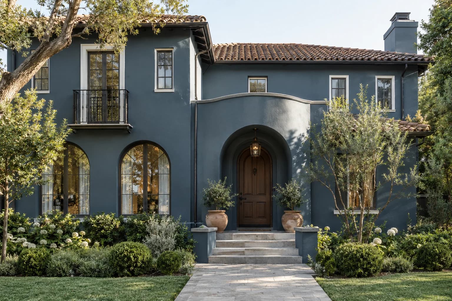 Stucco featuring Van Deusen Blue paint